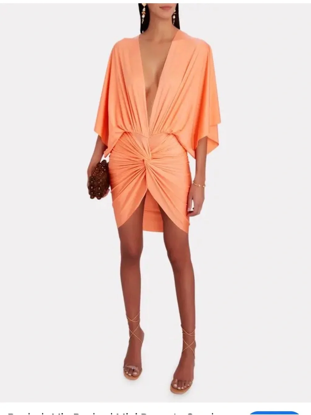 Baobab - Mia mini dress batwing ruched mini coral - Picture 3 of 7